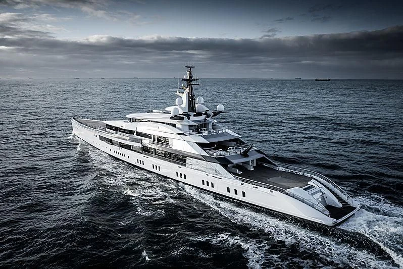 a ship on the water aboard BRAVO EUGENIA Yacht for Sale
