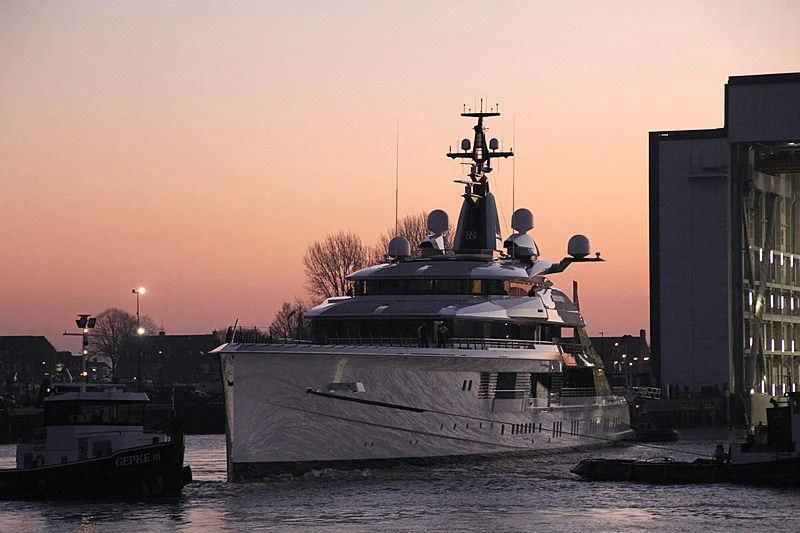 a large ship in the water aboard BRAVO EUGENIA Yacht for Sale