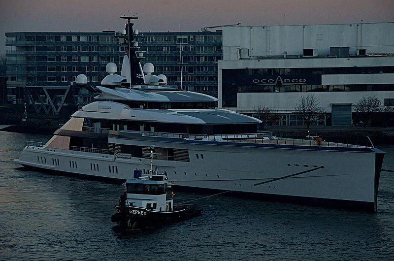 a large ship in the water aboard BRAVO EUGENIA Yacht for Sale