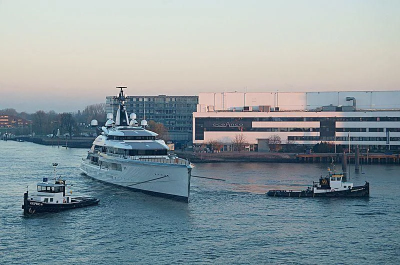 a group of boats in a harbor aboard BRAVO EUGENIA Yacht for Sale