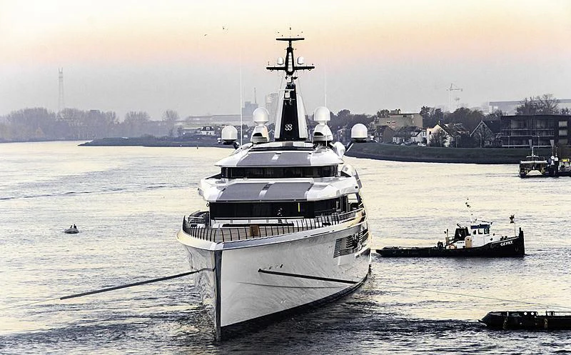 a large ship in the water aboard BRAVO EUGENIA Yacht for Sale