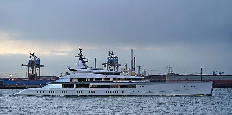 a large white boat in the water aboard BRAVO EUGENIA Yacht for Sale