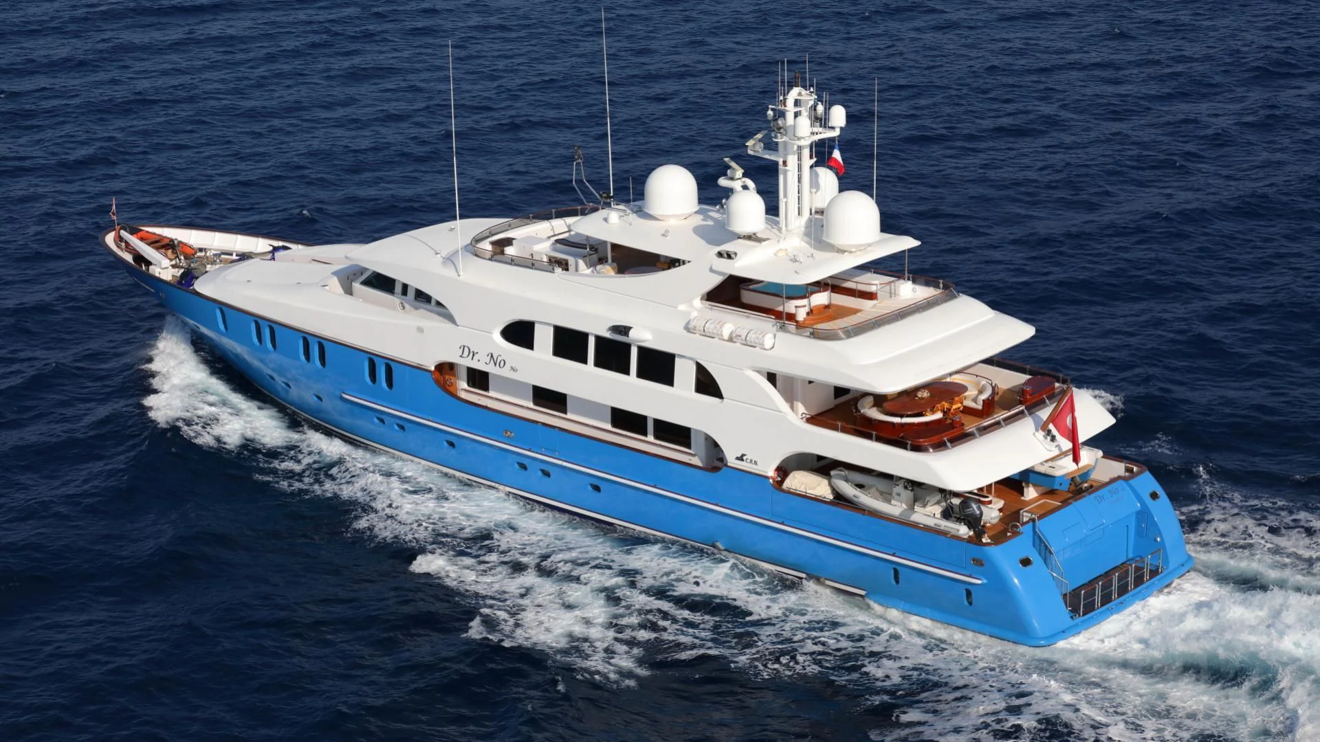 a boat on the water aboard AQUA MARE Yacht for Sale