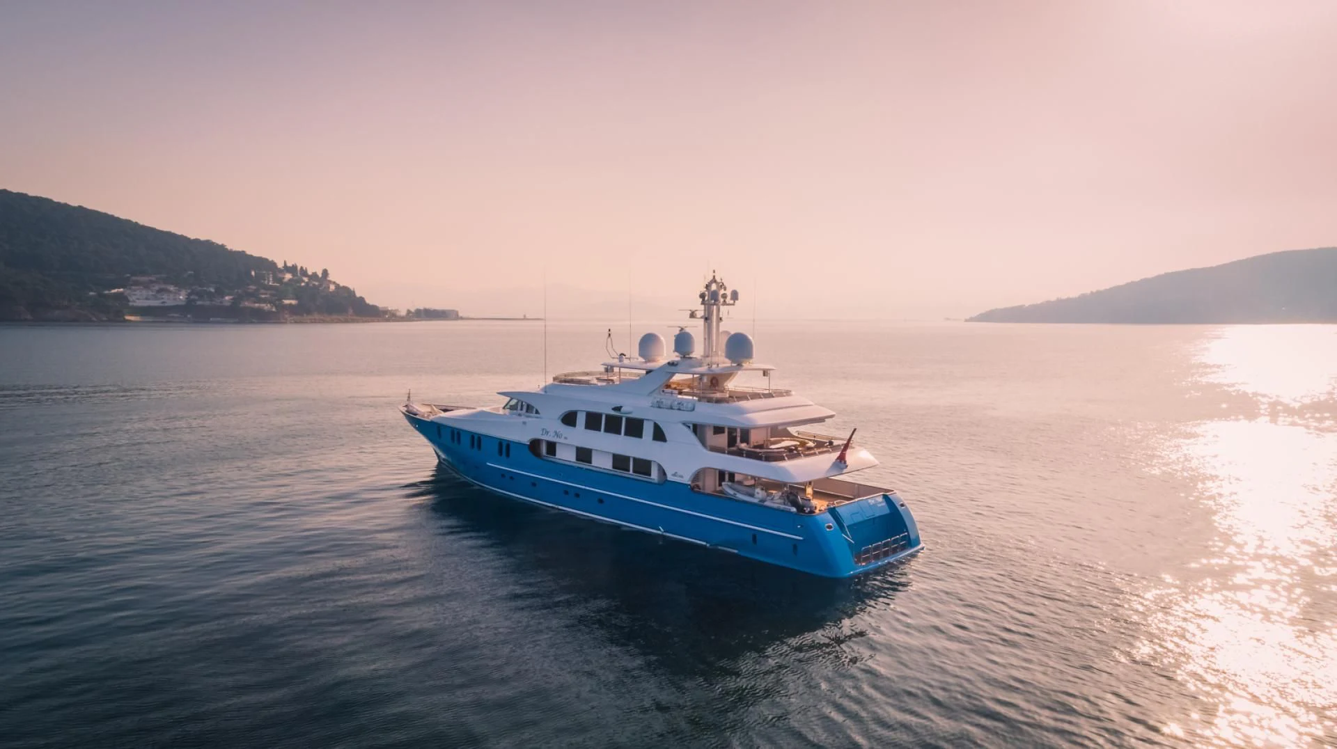 a boat in the water aboard AQUA MARE Yacht for Sale