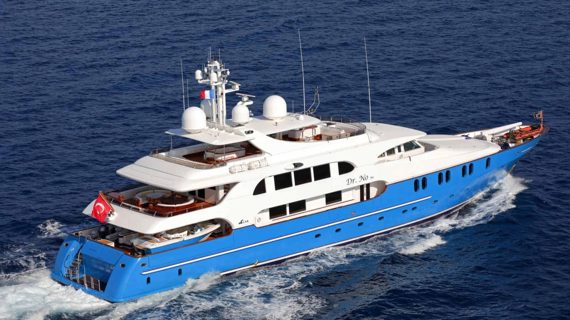 a boat on the water aboard AQUA MARE Yacht for Sale