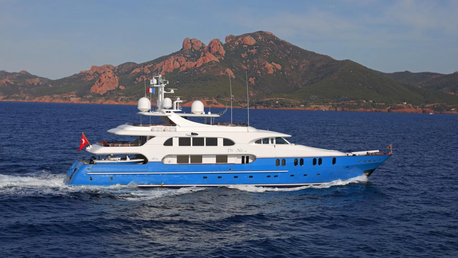 a boat on the water aboard AQUA MARE Yacht for Sale