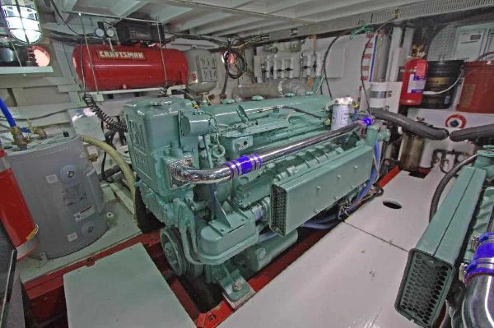 a machine with wires aboard LIBERTY LOVE Yacht for Sale