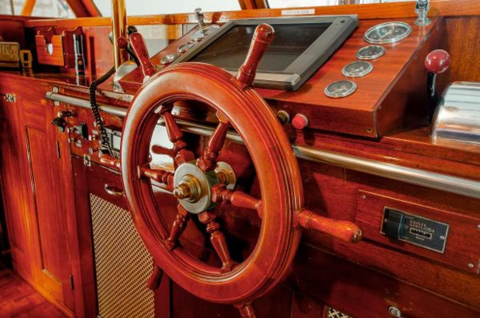 a close-up of a car aboard LIBERTY LOVE Yacht for Sale