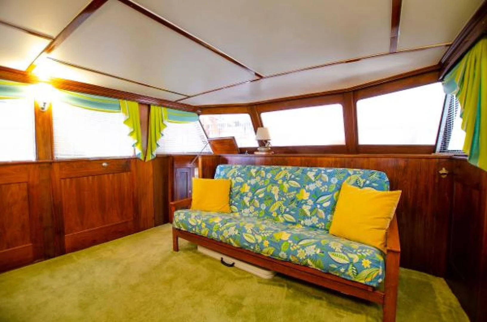 a bed in a room aboard LIBERTY LOVE Yacht for Sale