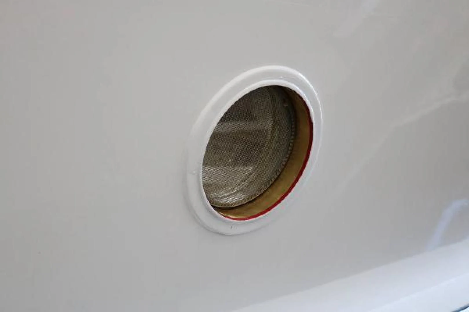 a round object on a white surface aboard LIBERTY LOVE Yacht for Sale