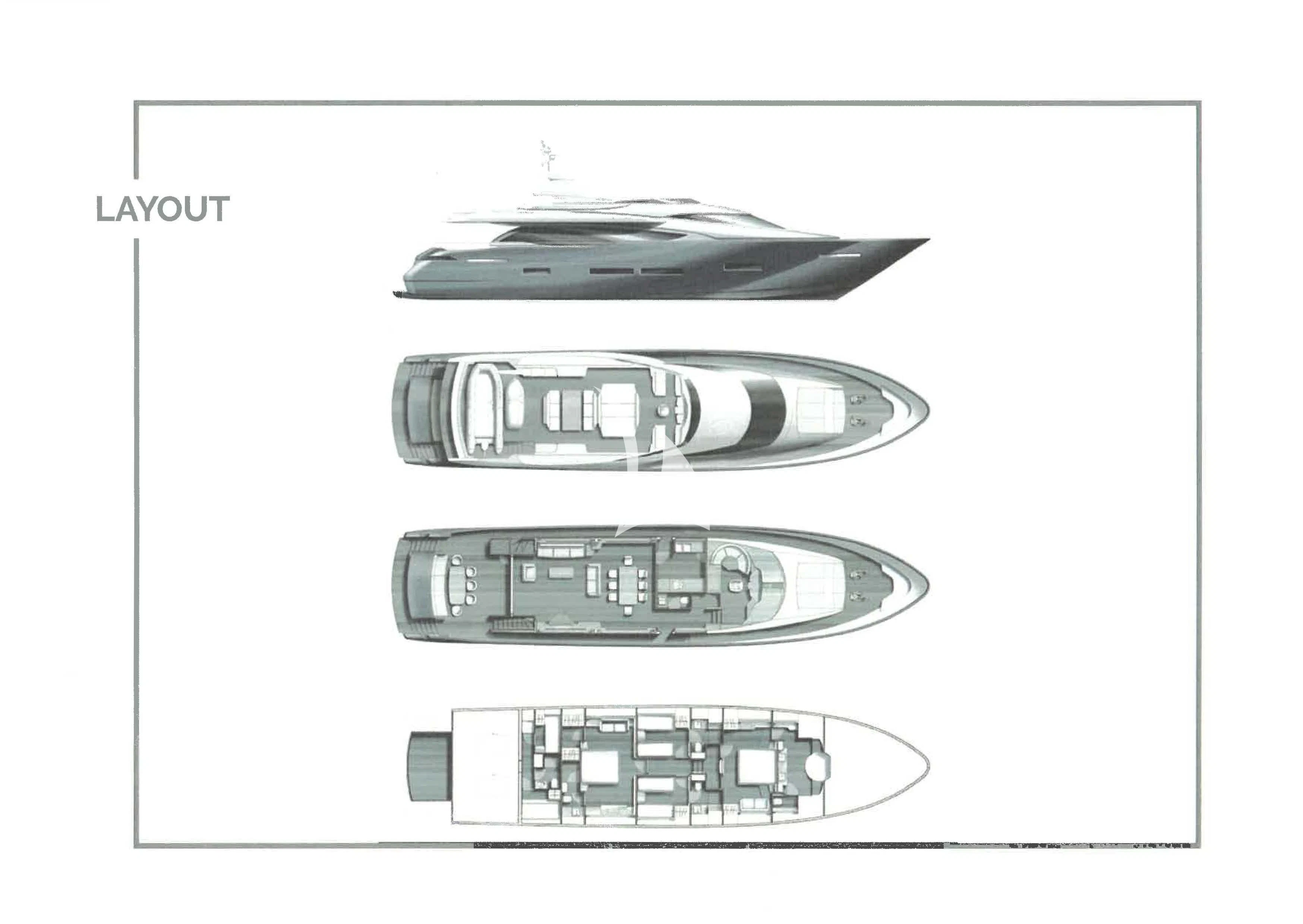 engineering drawing aboard MANATEA Yacht for Sale