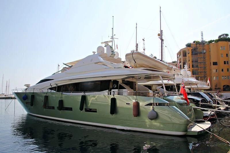 a boat docked at a pier aboard MANATEA Yacht for Sale