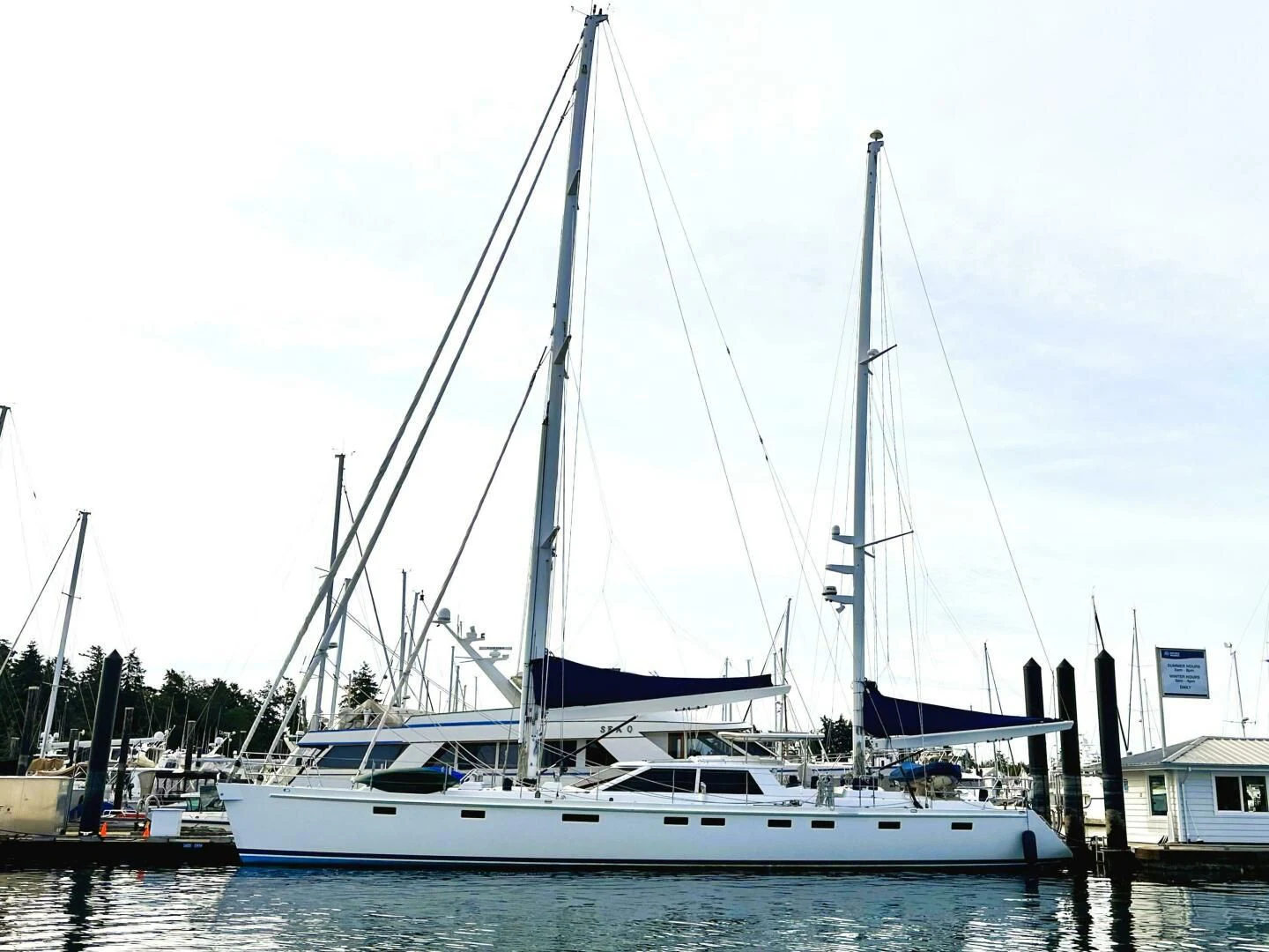 a sailboat in the water aboard LEONORE Yacht for Sale