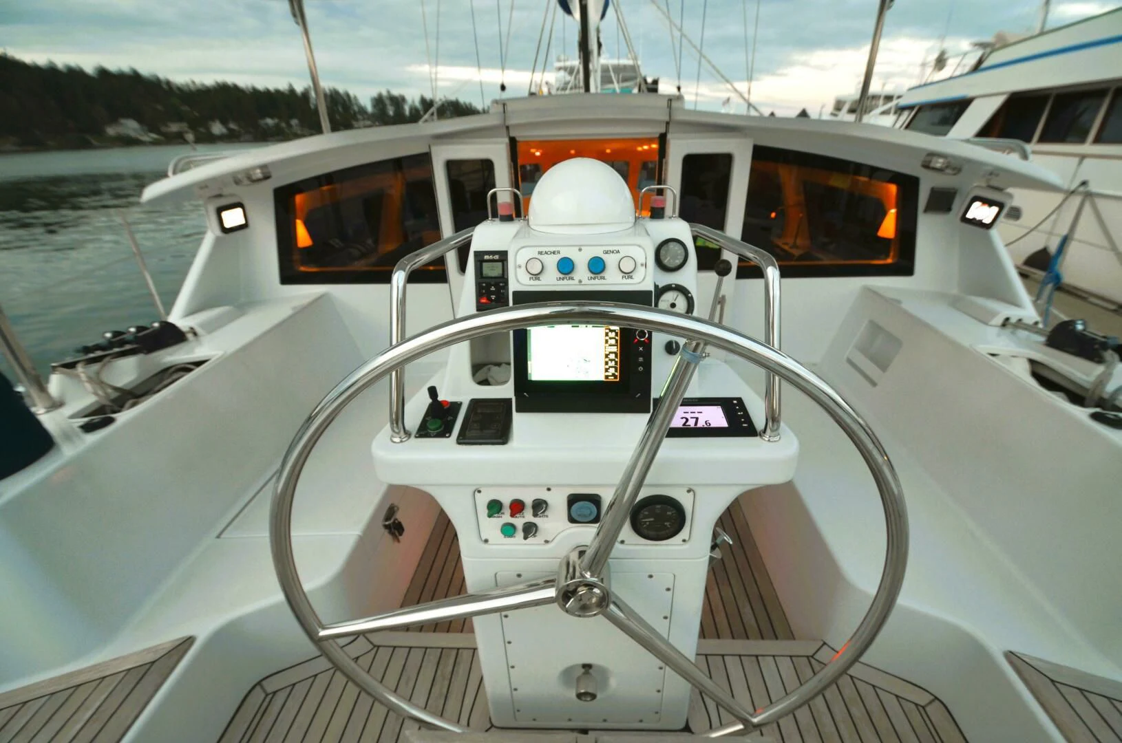 the inside of a boat aboard LEONORE Yacht for Sale