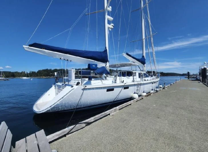 a boat docked on a dock aboard LEONORE Yacht for Sale