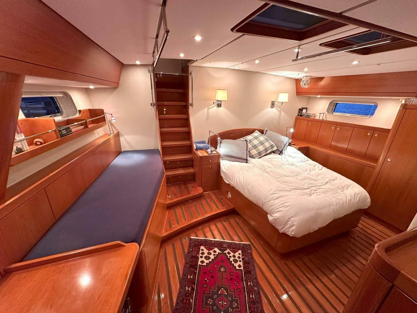 a room with bunk beds aboard LEONORE Yacht for Sale