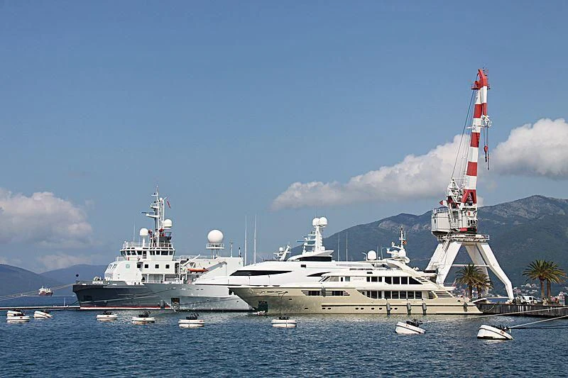 a large boat in the water aboard MUZA Yacht for Sale