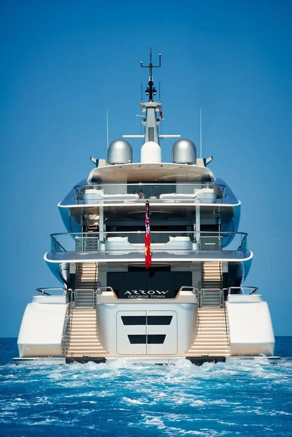 a space ship in the water aboard ARROW Yacht for Sale
