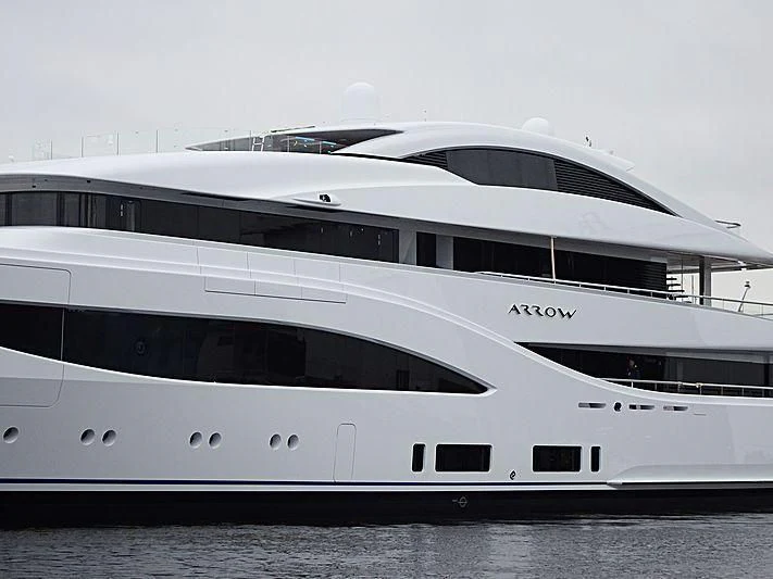 a large white yacht aboard ARROW Yacht for Sale