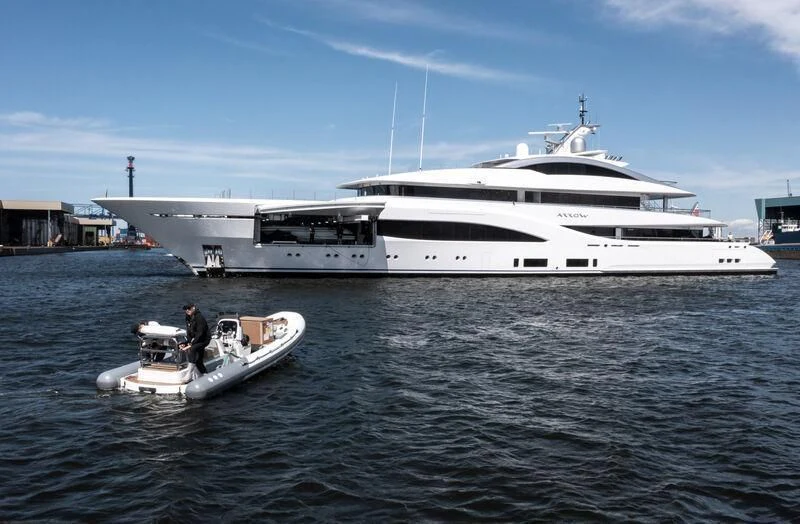 a boat in the water aboard ARROW Yacht for Sale