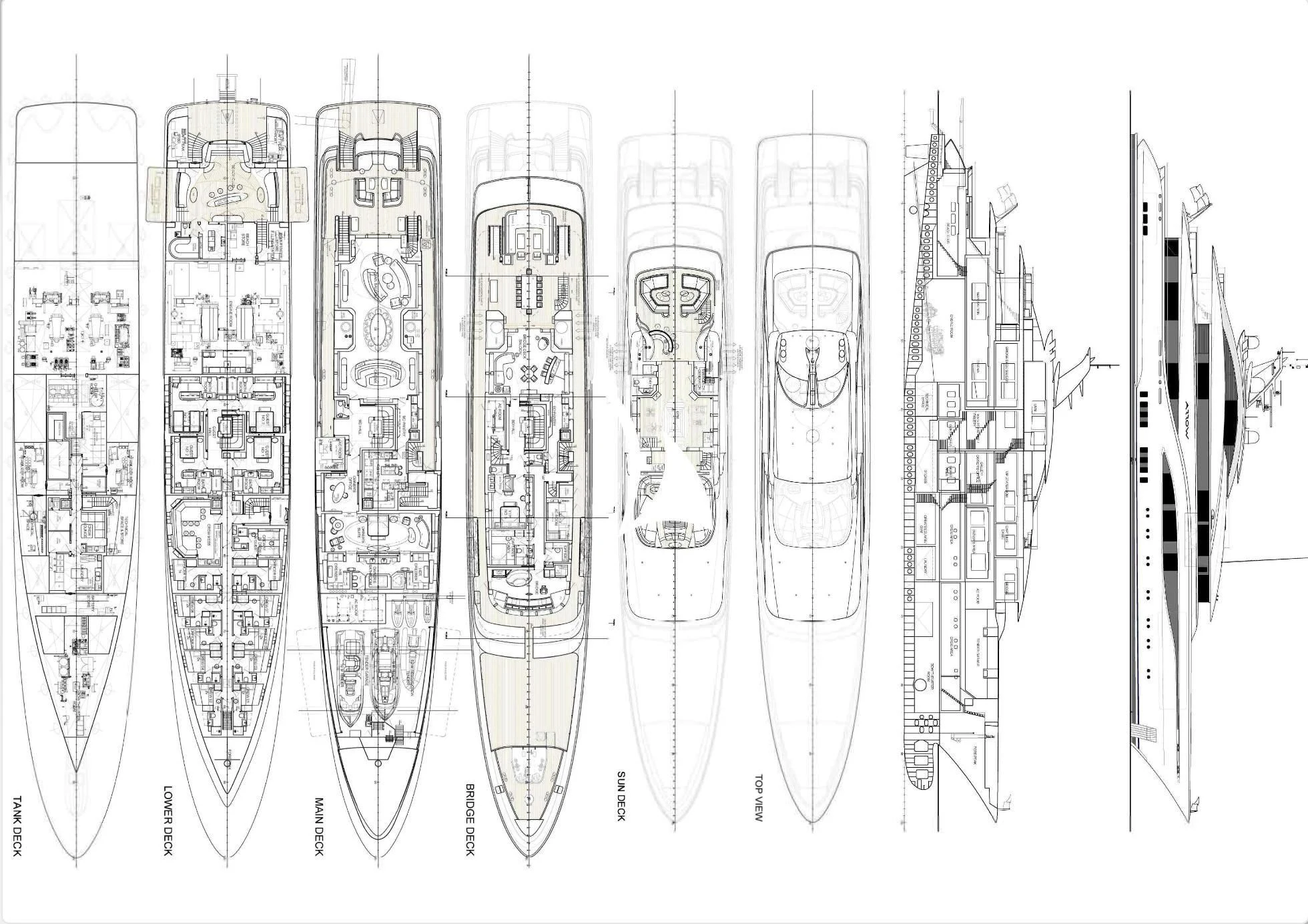 diagram aboard ARROW Yacht for Sale