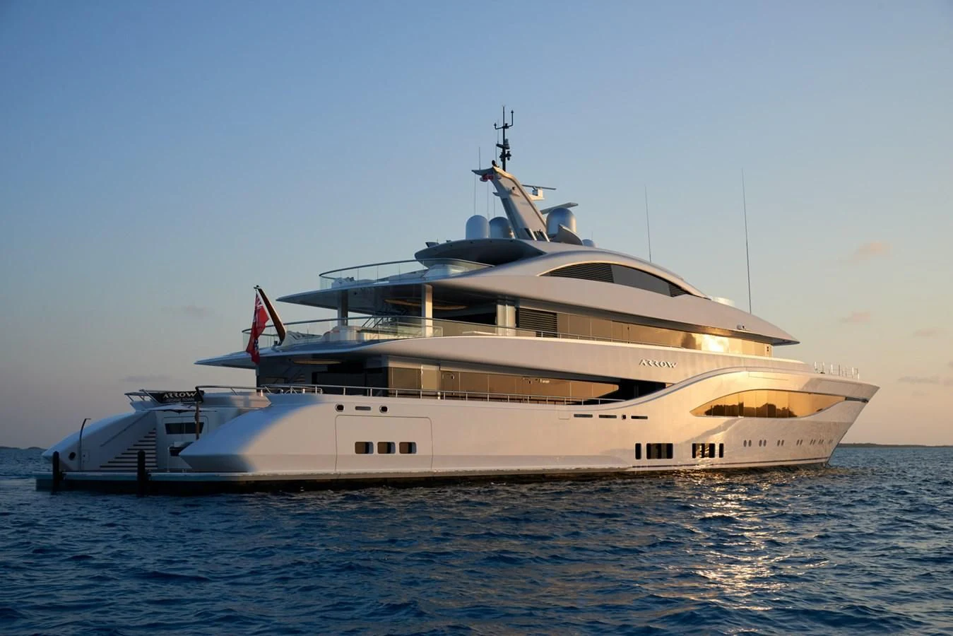 a large white yacht aboard ARROW Yacht for Sale