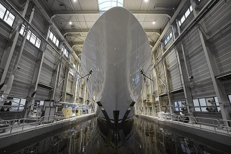 a large metal object in a factory aboard ARROW Yacht for Sale