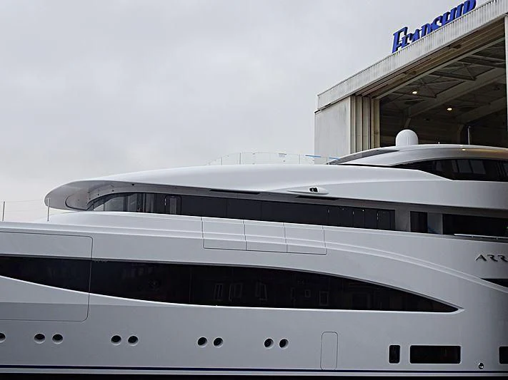 a large yacht in a building aboard ARROW Yacht for Sale