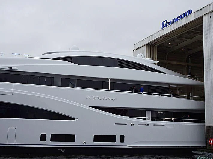 a large white yacht aboard ARROW Yacht for Sale