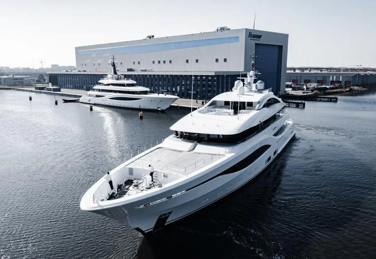 a couple of boats in a harbor aboard ARROW Yacht for Sale