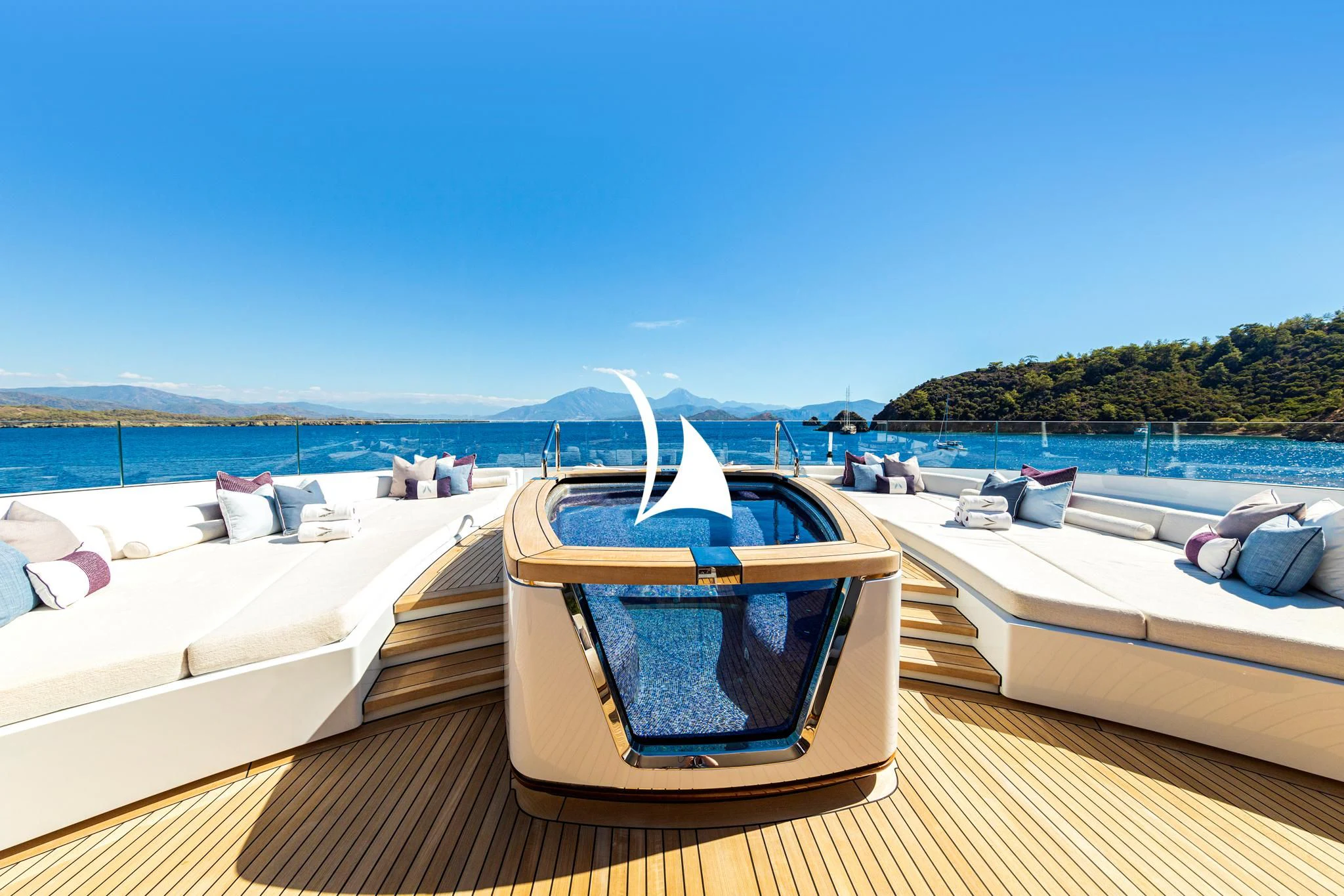 a row of boats on a dock aboard ARROW Yacht for Sale