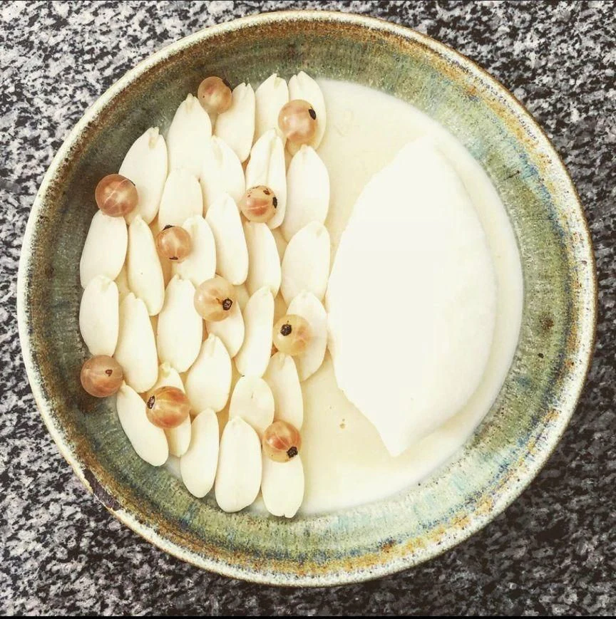 a plate of food aboard NELA Yacht for Charter