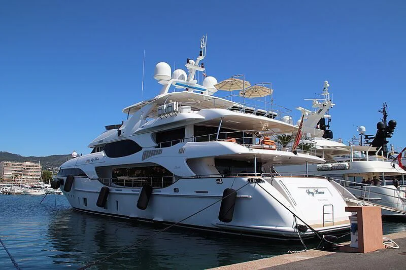 a large white boat aboard NELA Yacht for Charter