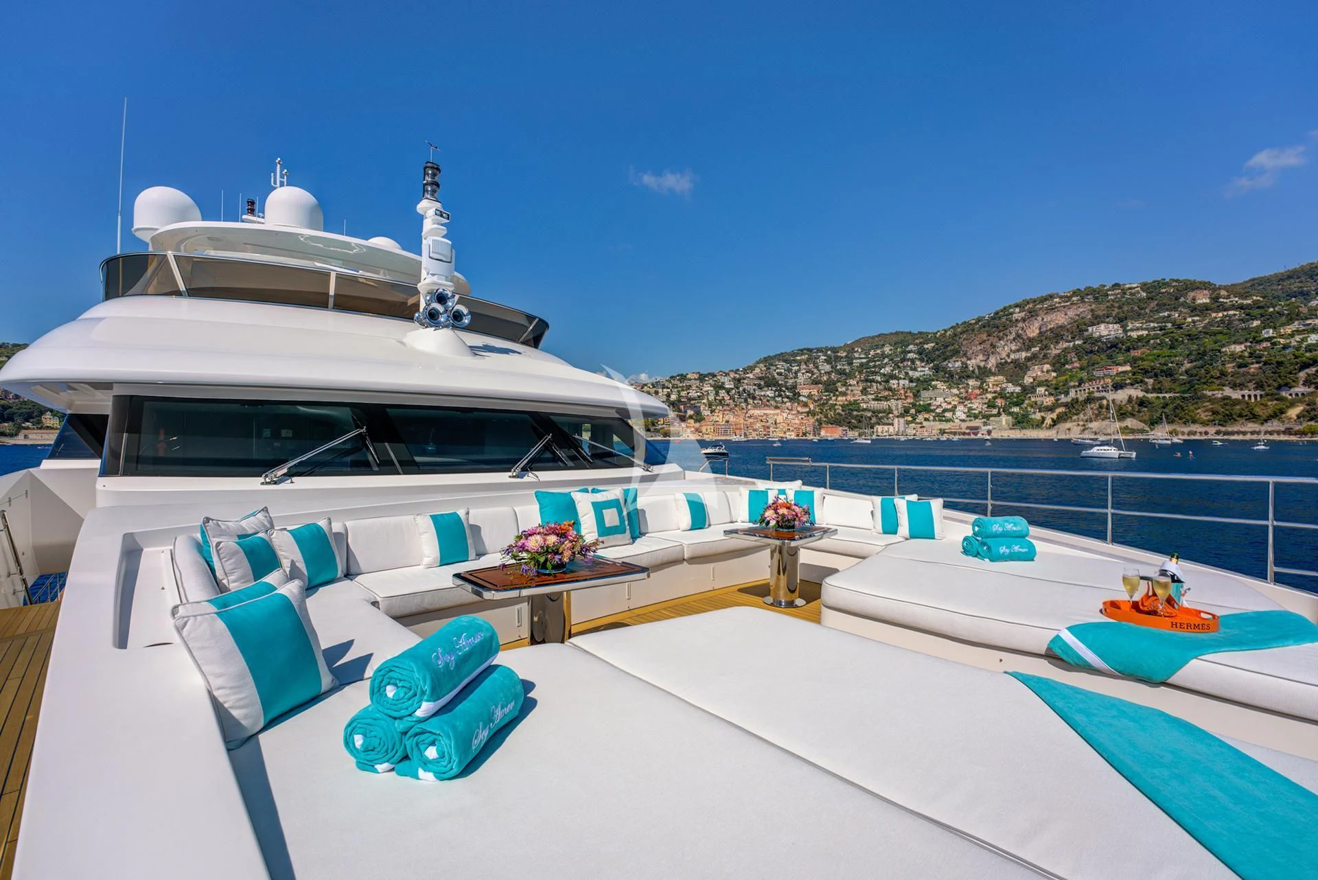 a boat on the water aboard NELA Yacht for Charter