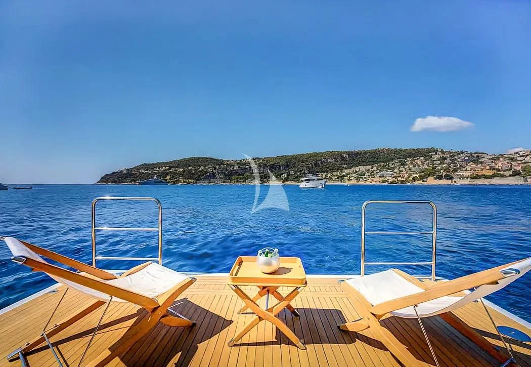 a boat on the water aboard NELA Yacht for Charter
