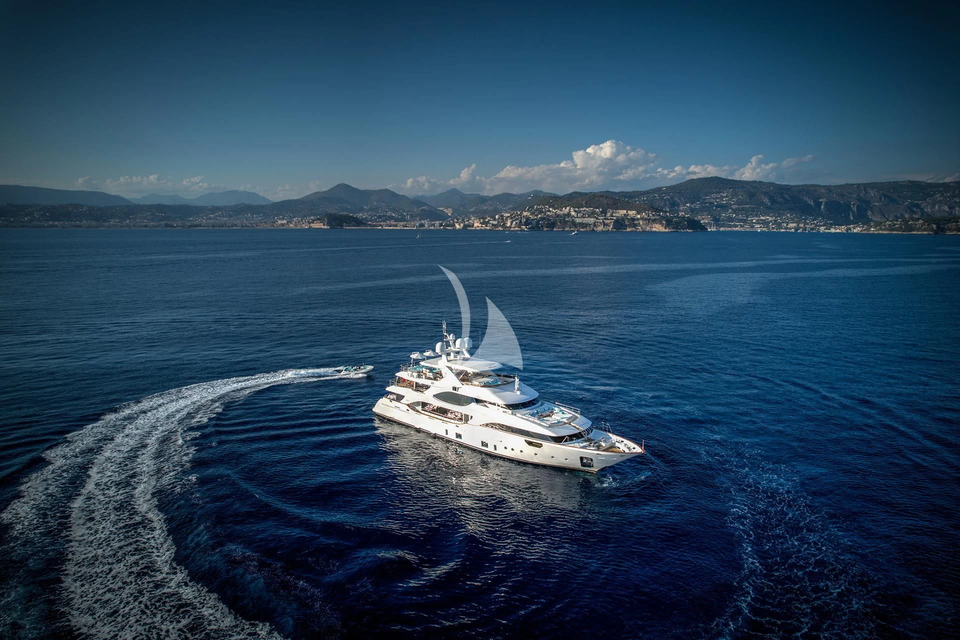 a boat sailing on the sea aboard NELA Yacht for Charter