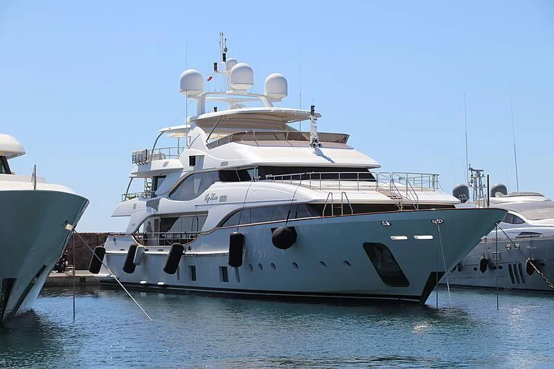 a large white yacht aboard NELA Yacht for Charter
