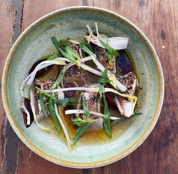 a bowl of food aboard NELA Yacht for Charter