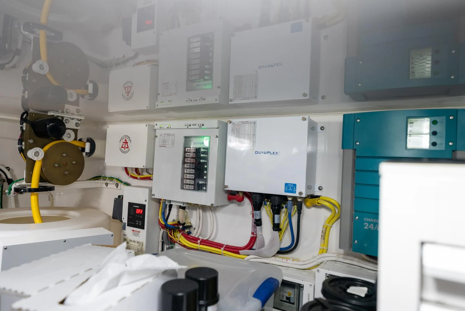 a room with several computers and equipment aboard IT JUST TAKES TIME Yacht for Sale