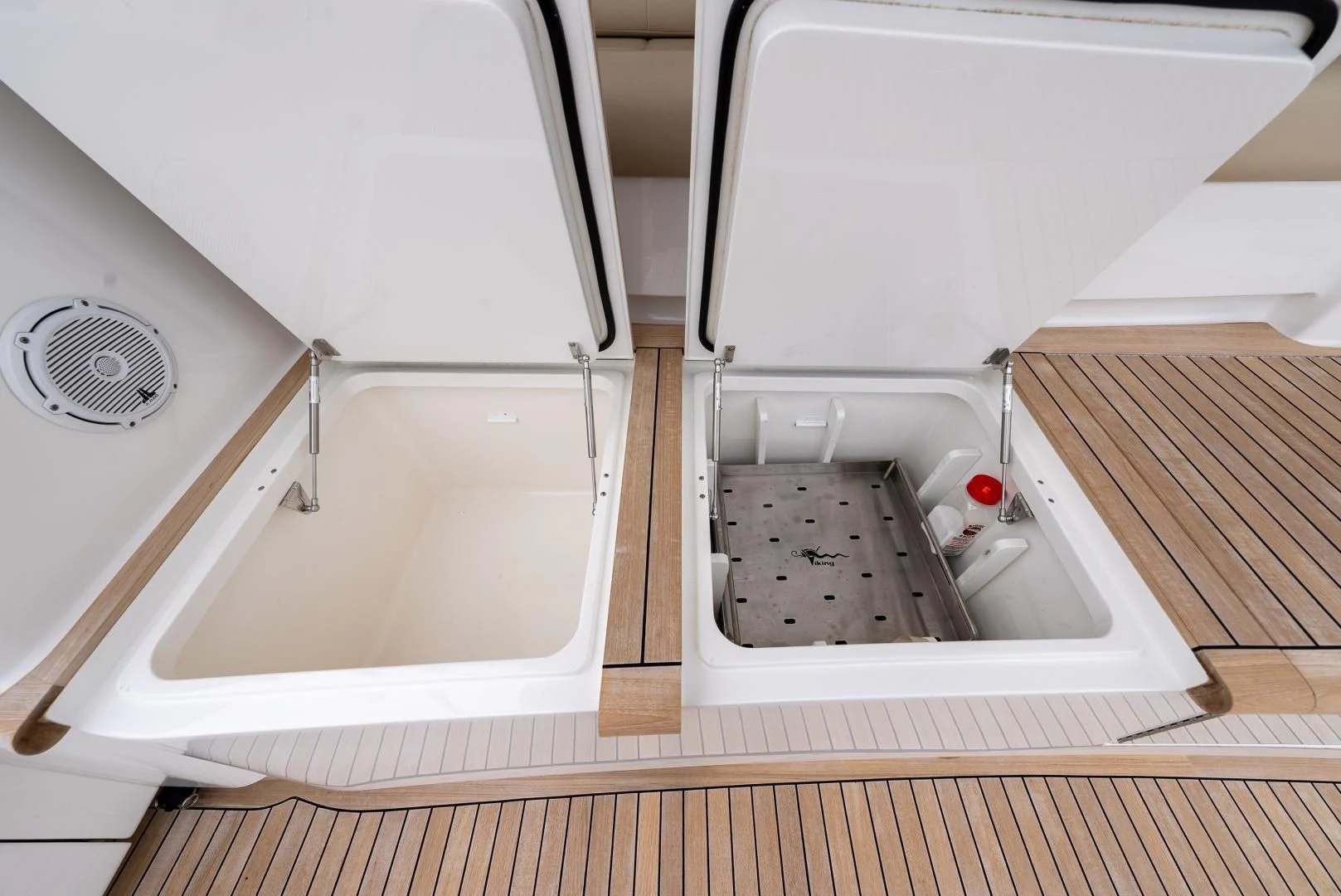 a small bathroom with a sink aboard IT JUST TAKES TIME Yacht for Sale