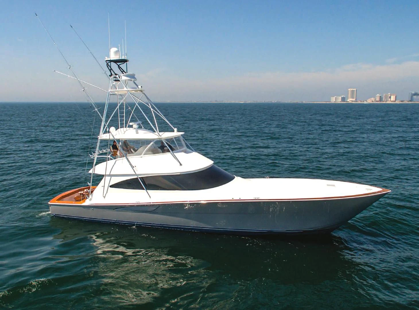 a boat in the water aboard IT JUST TAKES TIME Yacht for Sale