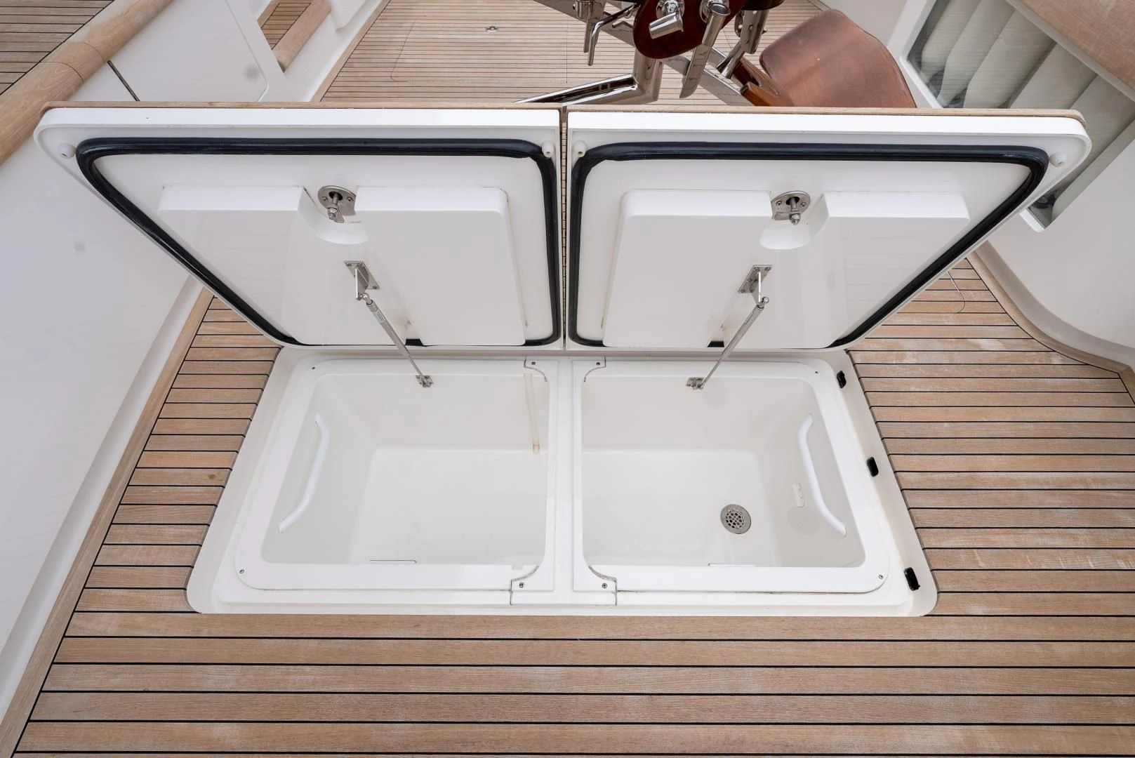 a white rectangular box with a handle aboard IT JUST TAKES TIME Yacht for Sale