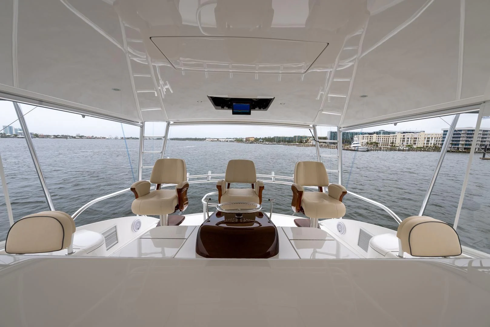 a table with chairs on it aboard IT JUST TAKES TIME Yacht for Sale