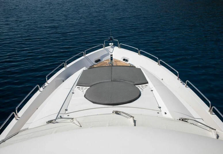 a white boat on the water aboard SPACE ODDITY Yacht for Sale