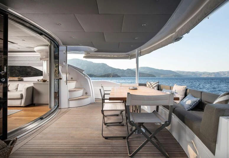 a boat on the water aboard SPACE ODDITY Yacht for Sale