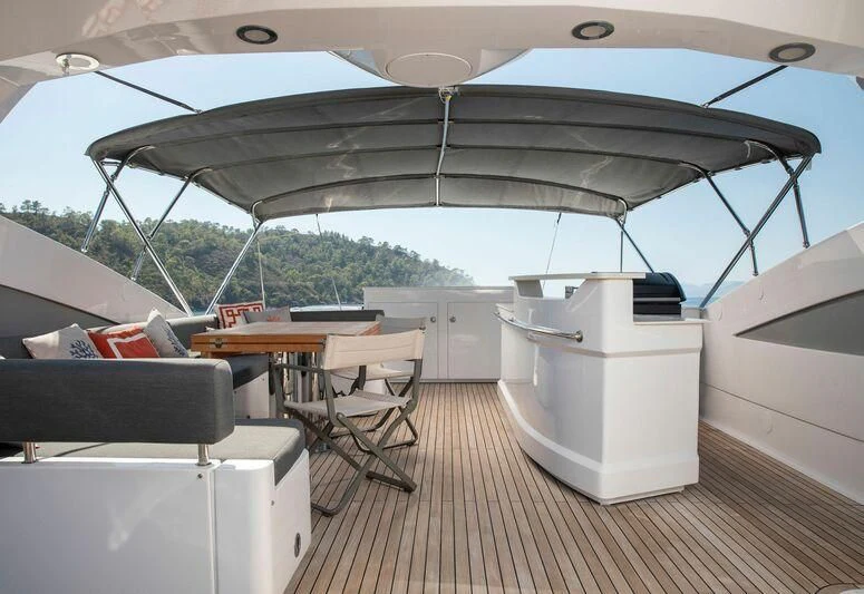 a boat on a deck aboard SPACE ODDITY Yacht for Sale