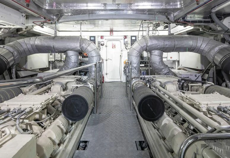 a large factory machinery aboard SPACE ODDITY Yacht for Sale