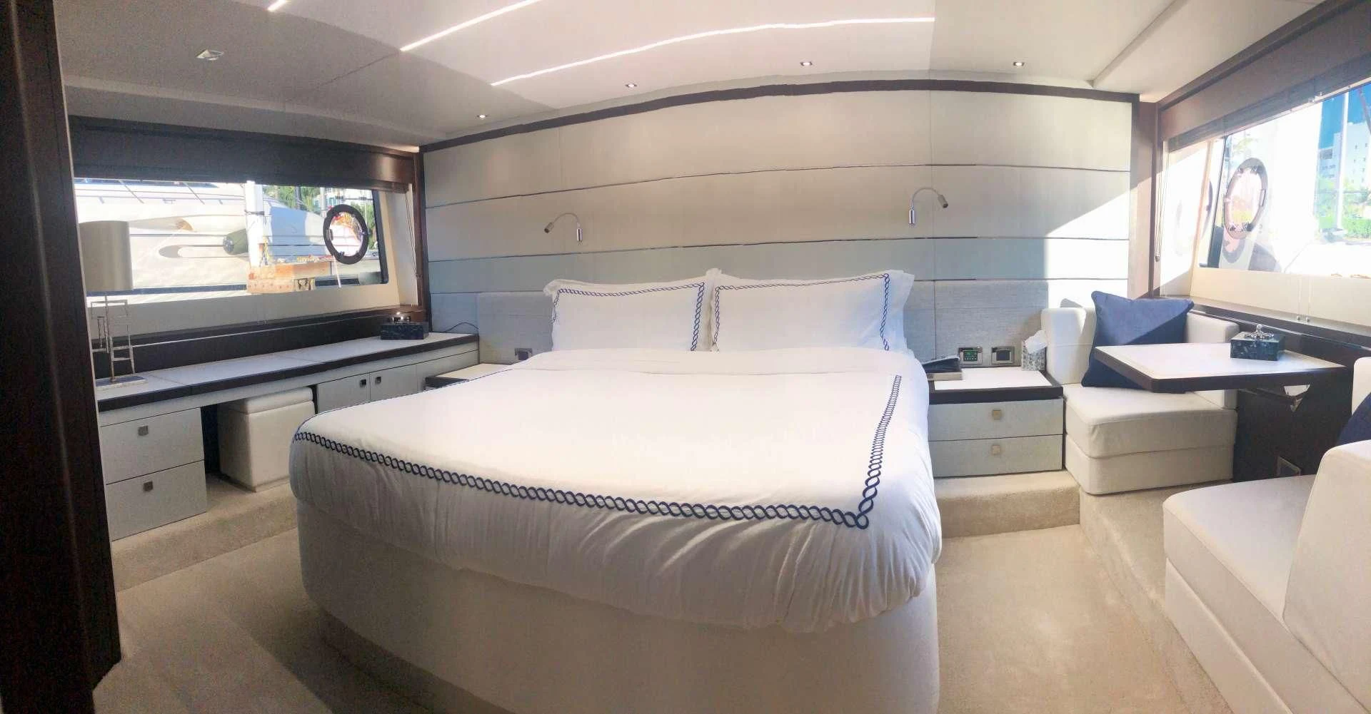 a room with a bed and a tv aboard STRATEGIC DREAMS Yacht for Sale