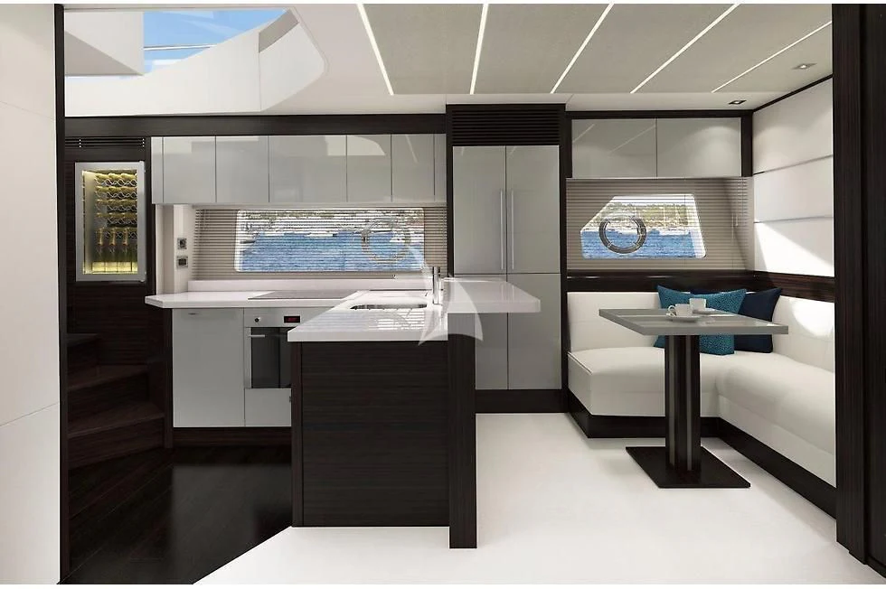 a room with a desk and a couch aboard STRATEGIC DREAMS Yacht for Sale