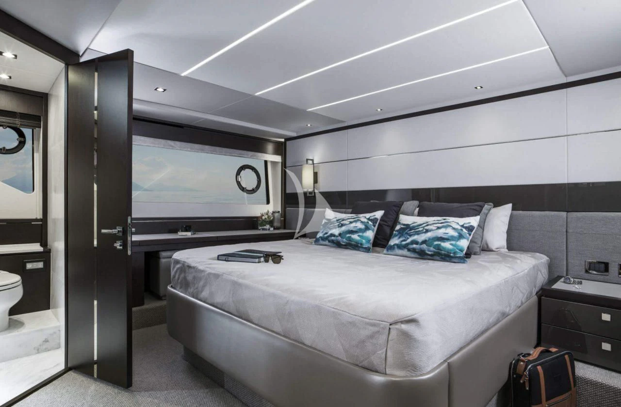 a bedroom with a bed aboard STRATEGIC DREAMS Yacht for Sale